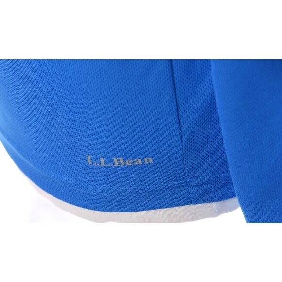 L.L Bean LL Bean Mens 1/2 Half Zip Pullover Gym Running Wicking Blue Pocket Sz M - Picture 6 of 9